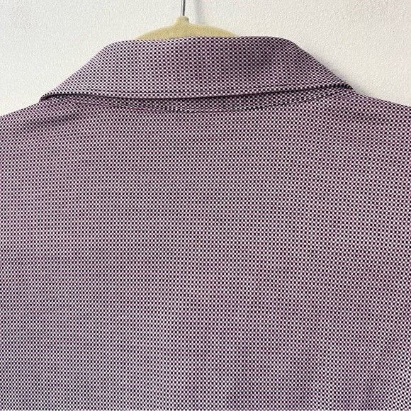 Peter Millar Polo Kierland Golf Club Embroidery size L purple white check cotton - Picture 7 of 8